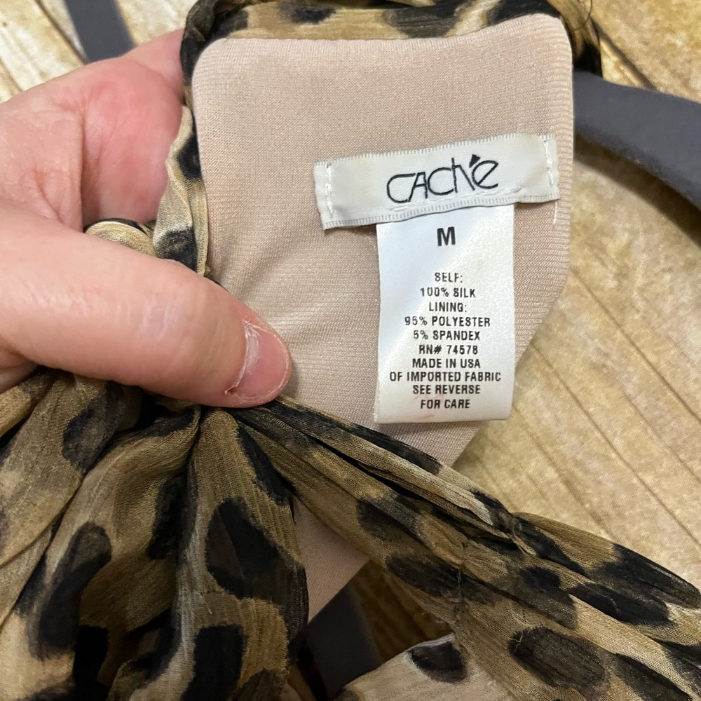 Cache’ Beaded Animal Print Halter Top With Keyhol… - image 4